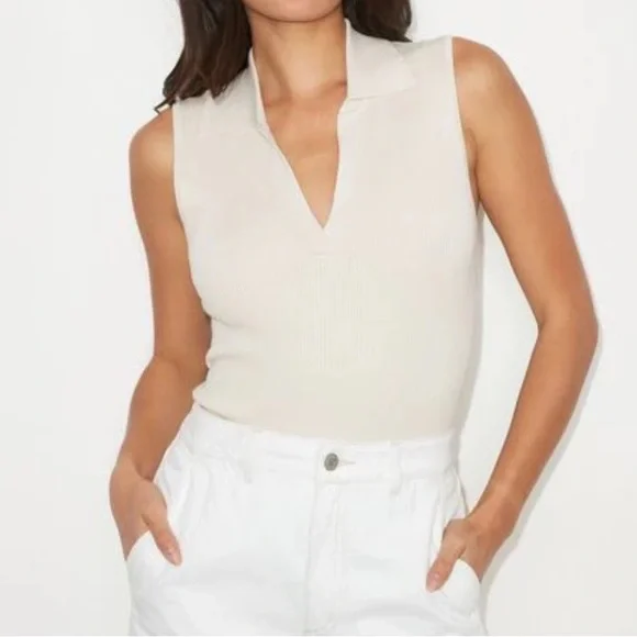 Dynamite Cream Collared Top - Picture 3 of 9